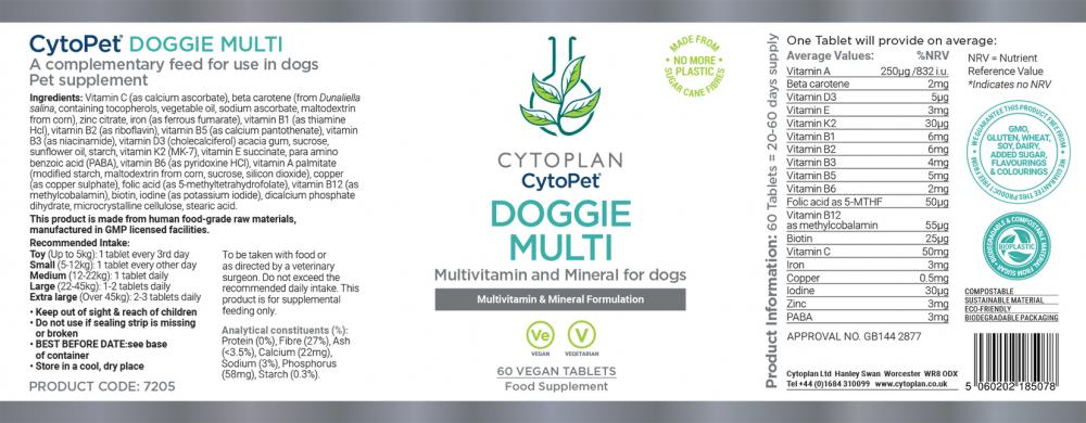 Cytoplan  CytoPet Doggie Multi 60's