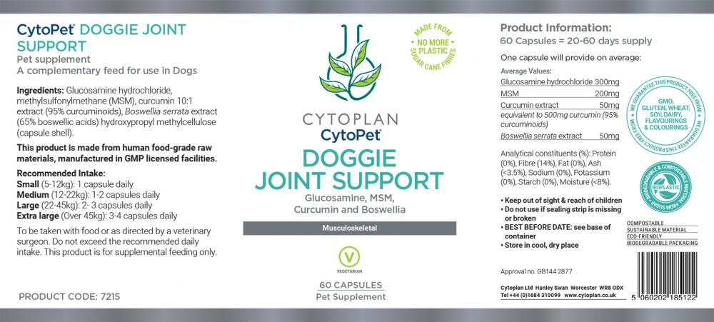 Cytoplan  CytoPet Doggie Joint Support 60's