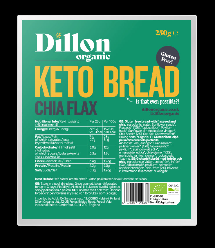 Dillon Organic  Keto Bread Chia Flax 250g