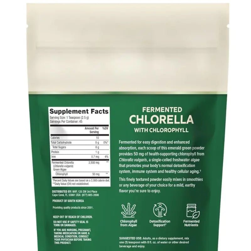 Fermented Chlorella Powder with Chlorophyll Powder (112.5g) - Dr Mercola - BBE 31/10/2025 by Dr Mercola