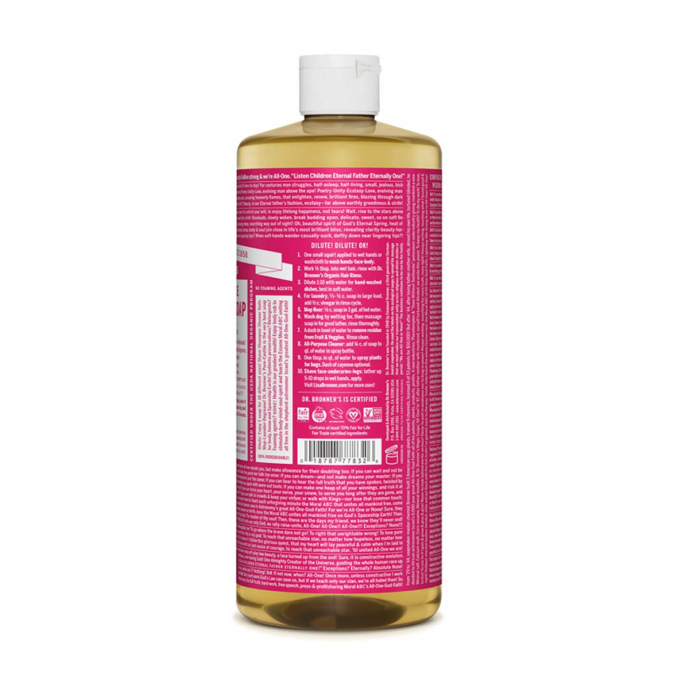 Dr Bronner's Magic Soaps  Rose All-One Magic Soap 945ml