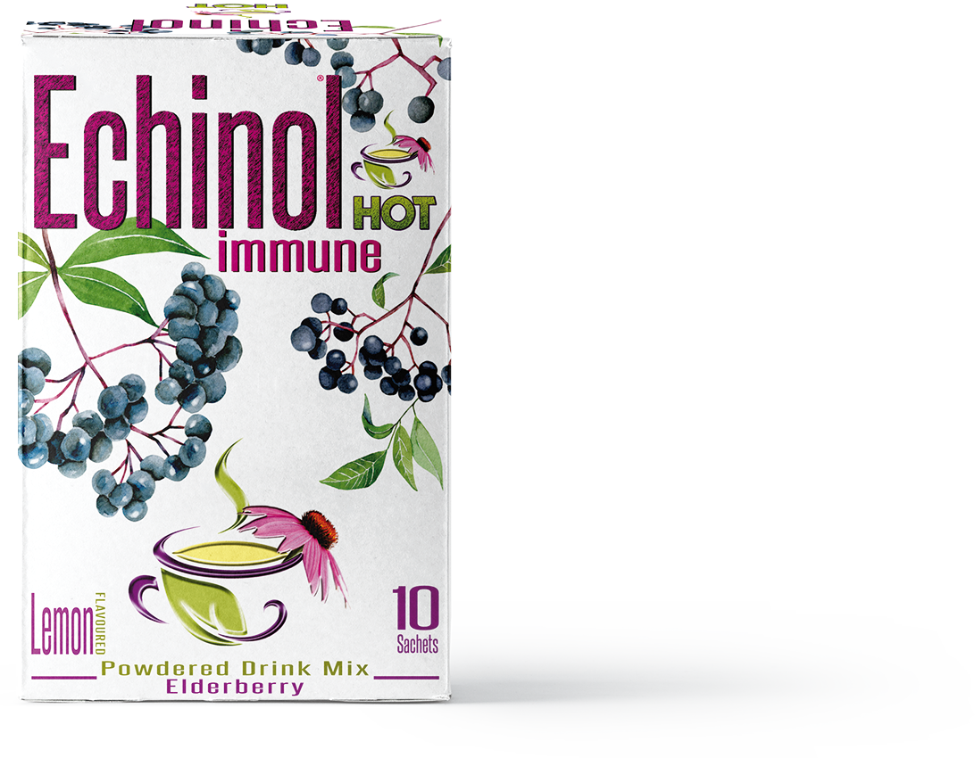 Echinol  Hot Immune Powdered Drink Mix Lemon Flavoured with Elderberry 10's