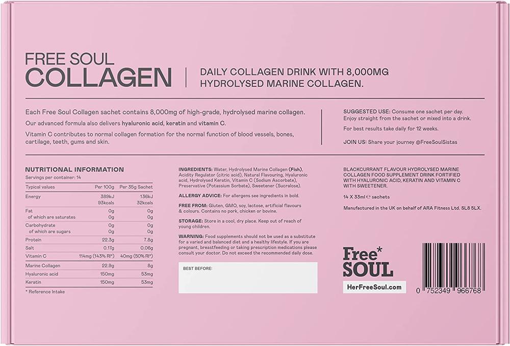 Free Soul  Collagen Advanced Daily Collagen Drink 14 Sachets