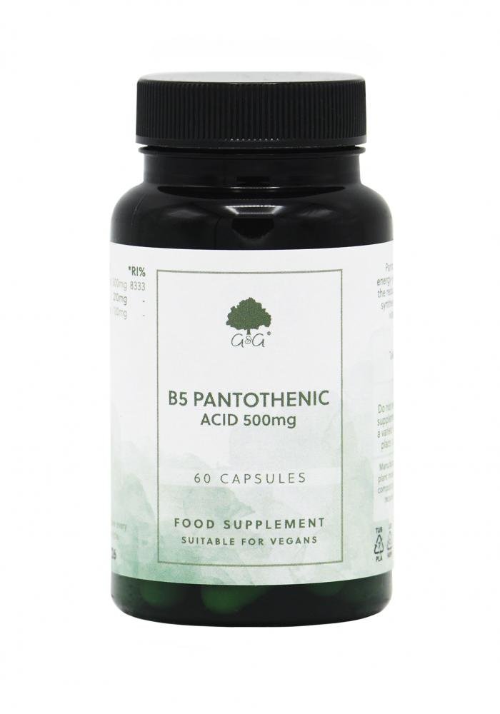 G&G Vitamins B5 Pantothenic Acid 500mg 60's by G&G Vitamins
