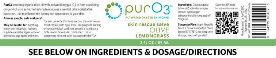 Good Health Naturally  PurO3 Skin Rescue Salve Olive Lemongrass 59ml
