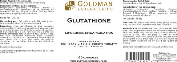 Goldman Laboratories Glutathione 60's by Goldman Laboratories