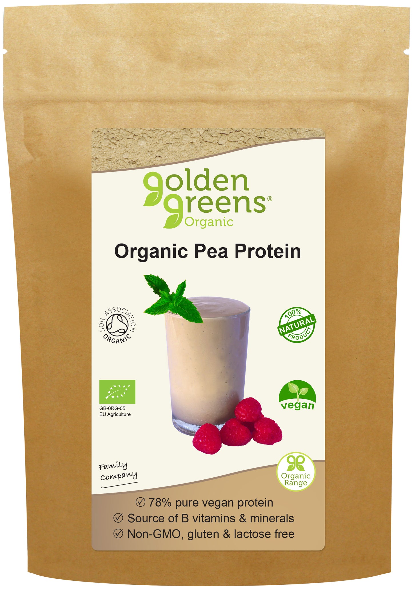 Golden Greens (Greens Organic)  Organic Pea Protein 250g