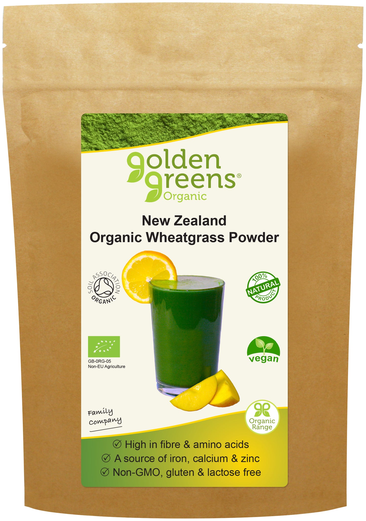Golden Greens (Greens Organic)  New Zealand Organic Wheatgrass Powder 200g