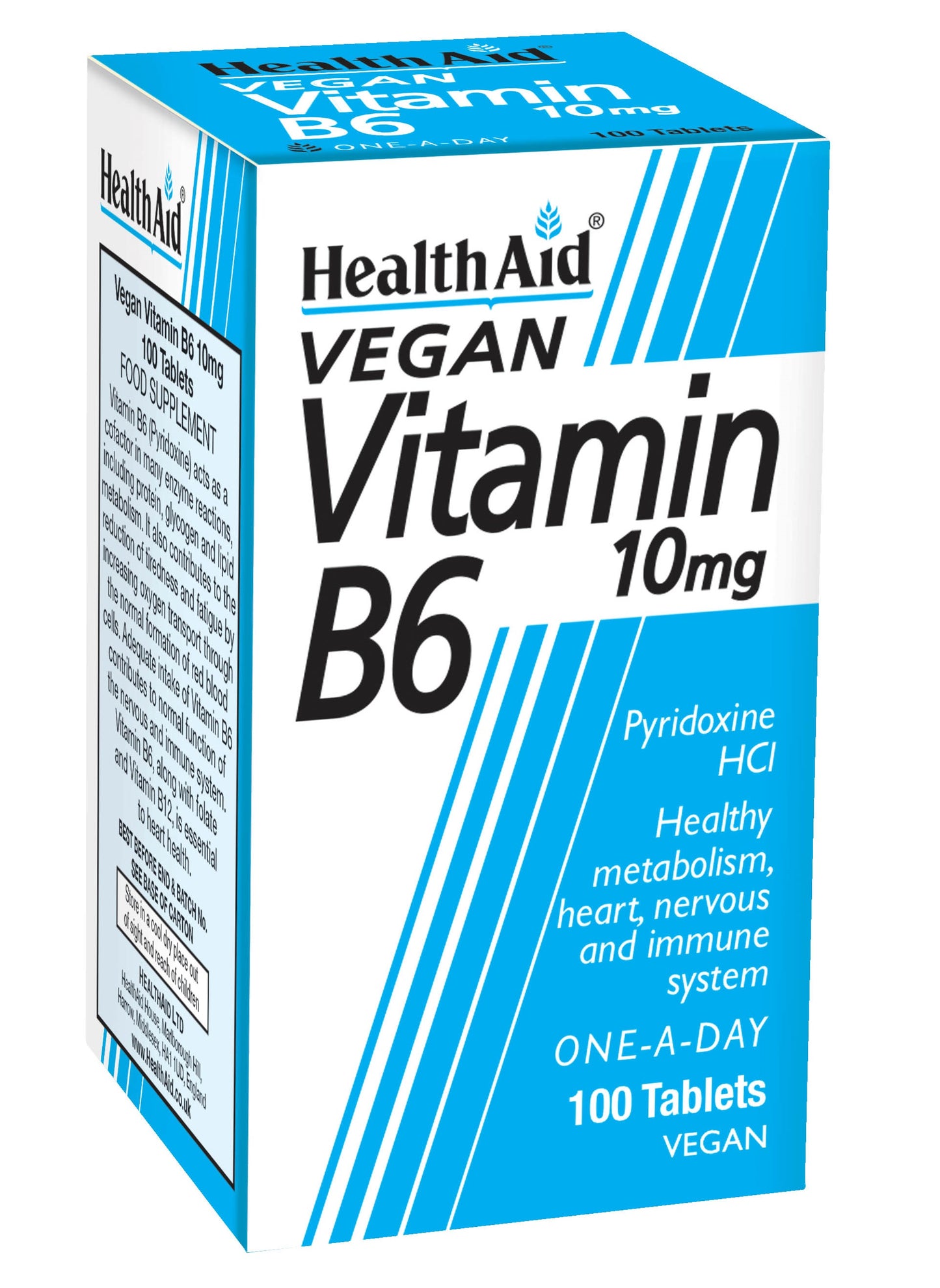 Health Aid  Vegan Vitamin B6 10mg 100's