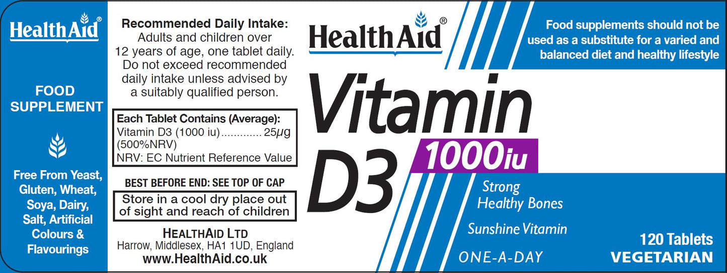 Health Aid  Vitamin D3 1000iu 120's