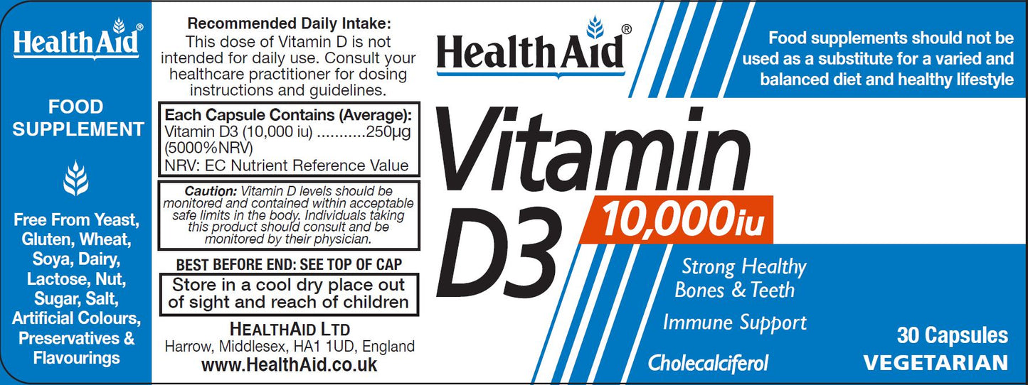 Health Aid  Vitamin D3 10,000iu 30's