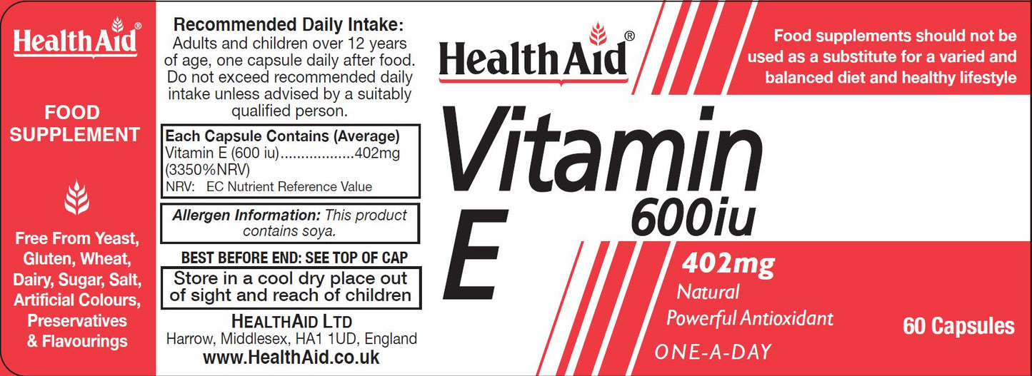 Health Aid  Vitamin E 600iu 60's