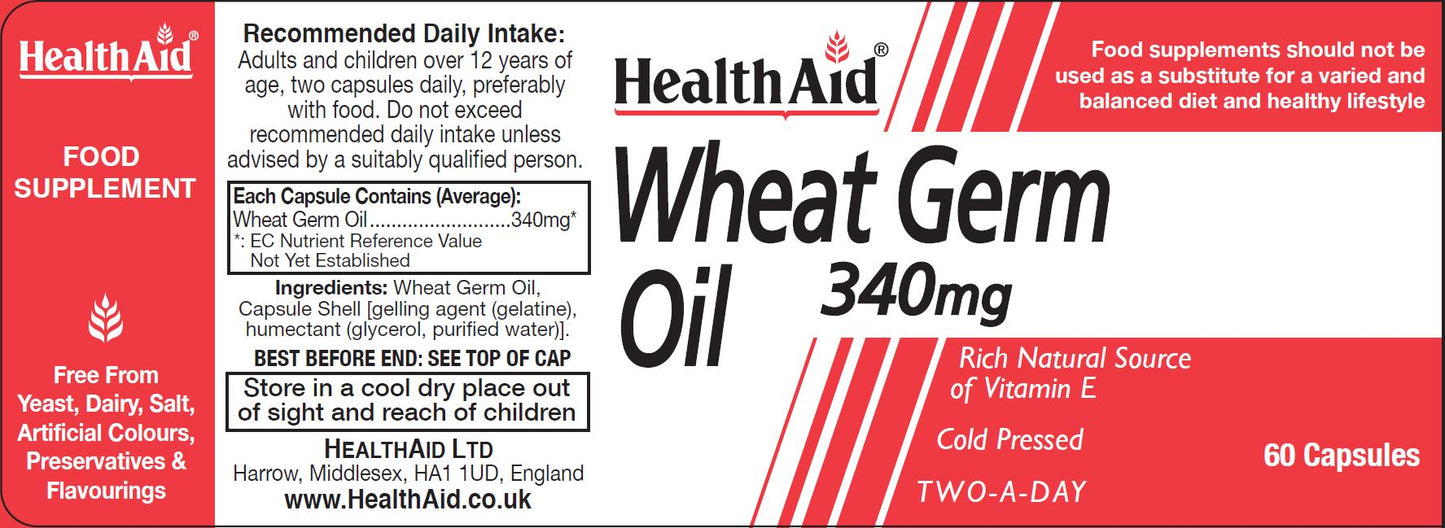 Health Aid  Wheat Germ Oil 340mg 60's