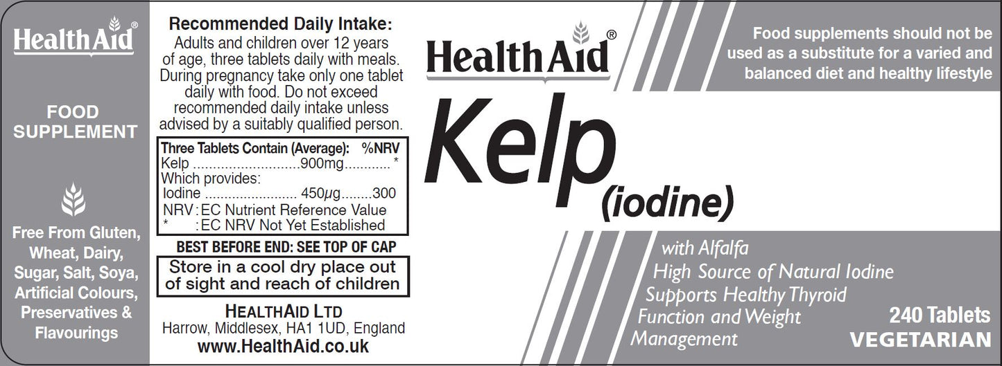 Health Aid  Kelp Iodine   240's
