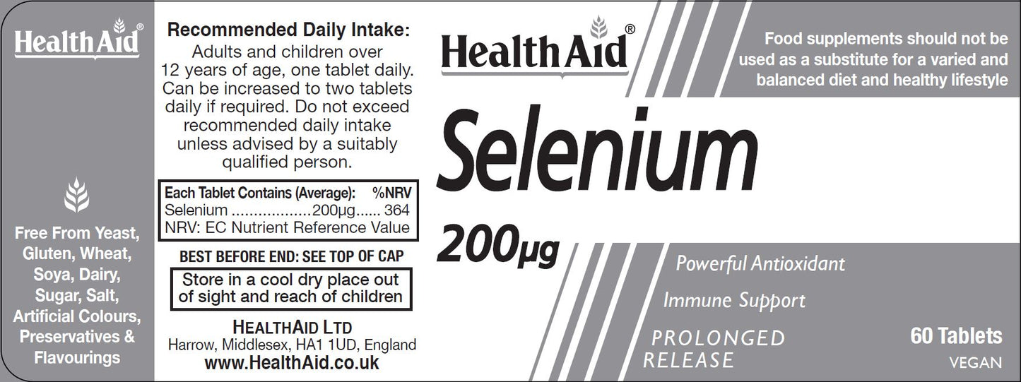 Health Aid  Selenium 200ug Prolonged Release 60's