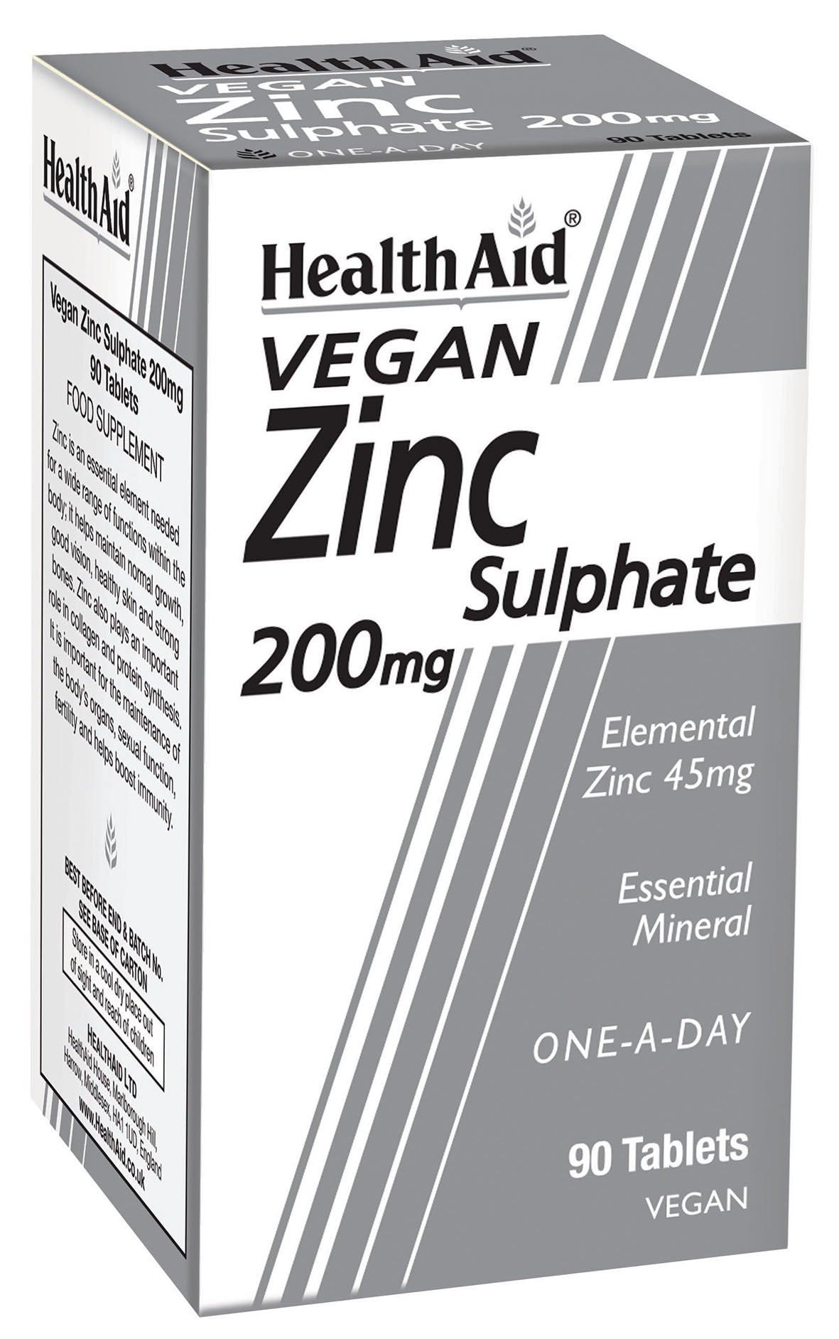 Health Aid  Zinc Sulphate 200mg 90's