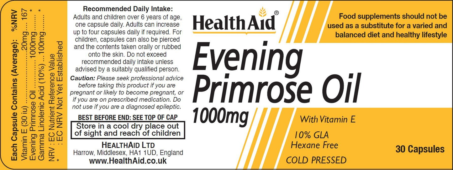 Health Aid Evening Primrose Oil 1000mg 30's by Health Aid