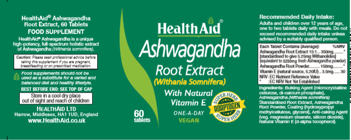 Health Aid  Ashwagandha Root Extract 60's