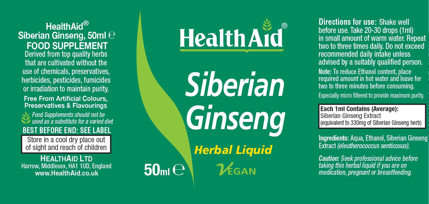 Health Aid  Siberian Ginseng 50ml