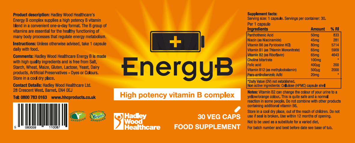Hadley Wood Healthcare EnergyB Complex 30's by Hadley Wood Healthcare