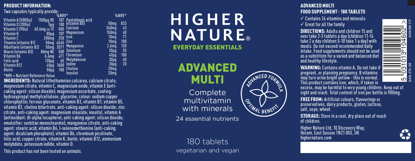 Higher Nature Advanced Multi 180's by Higher Nature
