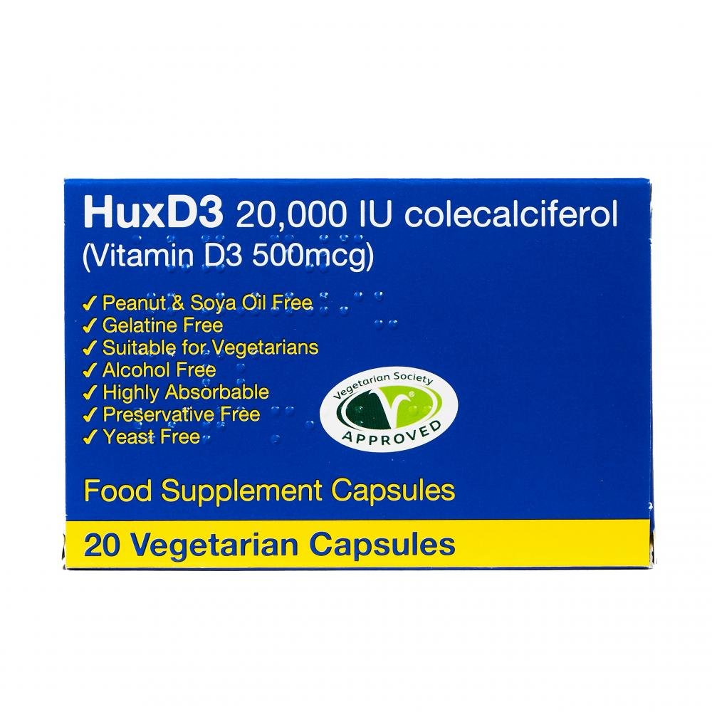 Huxley Europe HuxD3 20,000 IU (Vitamin D3 500mcg) 20's by Huxley Europe