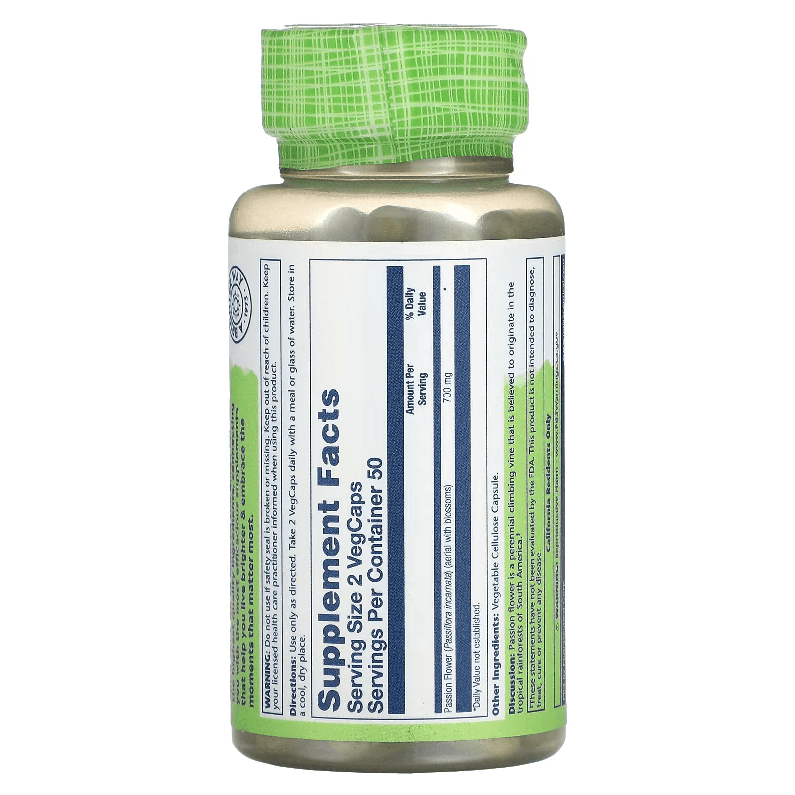 Passion Flower 700mg, 100 Capsules - Solaray by Solaray