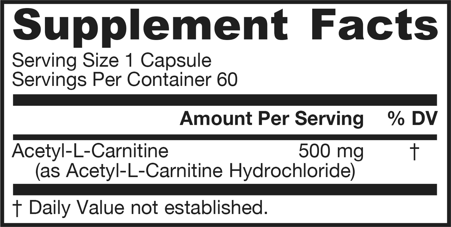 Jarrow Formulas  Acetyl L-Carnitine 500mg 60's