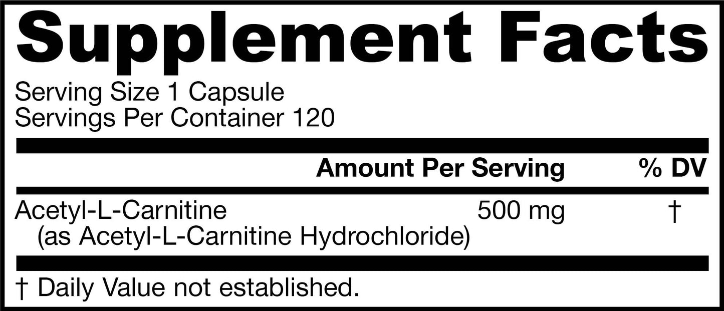 Jarrow Formulas  Acetyl L-Carnitine 500mg 120's