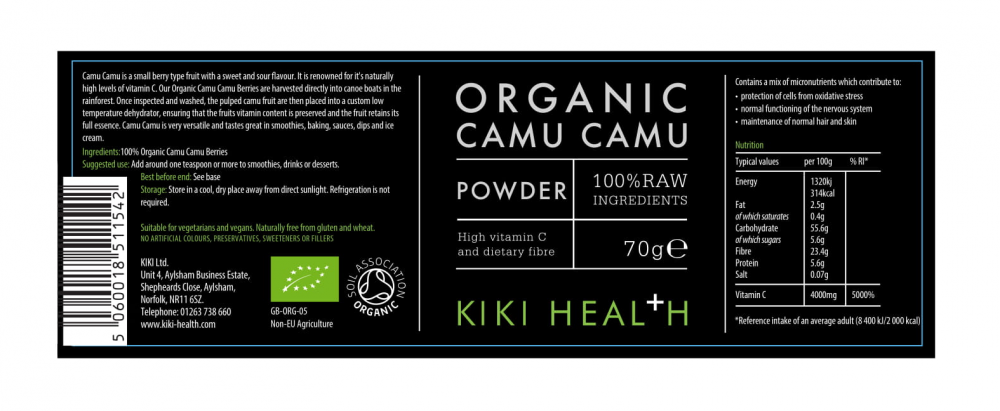 Kiki Health  Organic Camu Camu Powder 70g