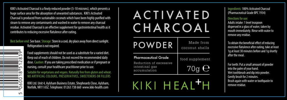 Kiki Health  Activated Charcoal Powder 70g