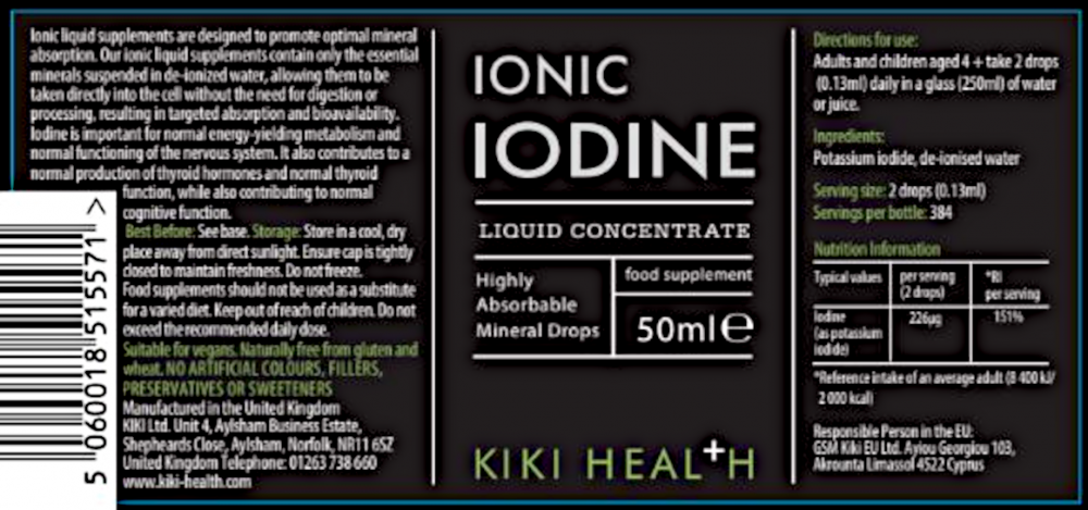 Kiki Health  Ionic Iodine Liquid Concentrate 50ml