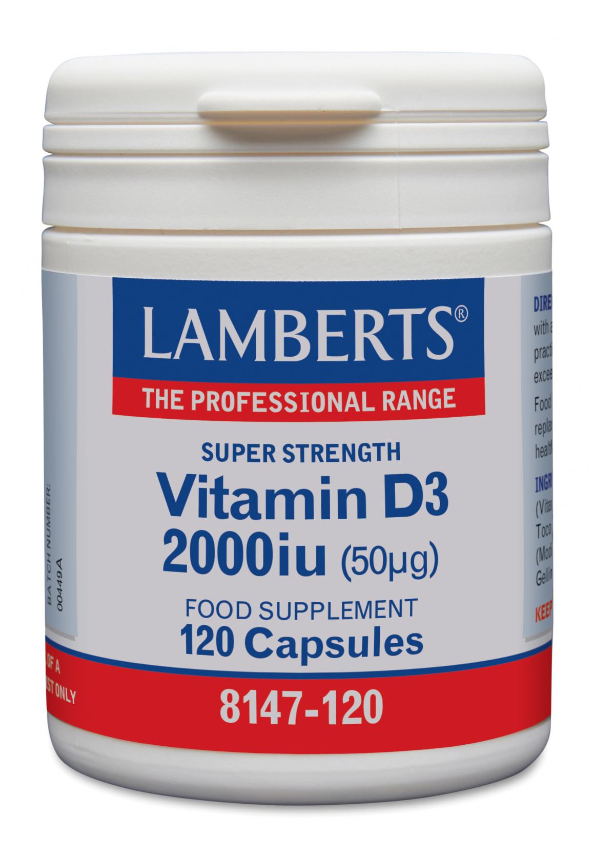 Lamberts Vitamin D3 2000iu 120's by Lamberts