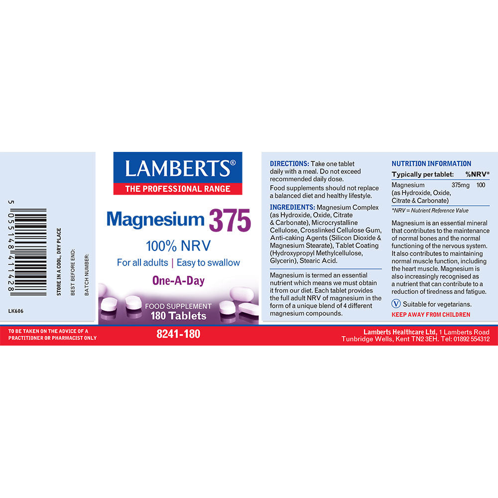 Lamberts  Magnesium 375 One-A-Day 180's