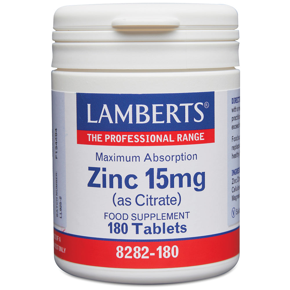 Lamberts  Zinc 15mg (as Citrate) 180's