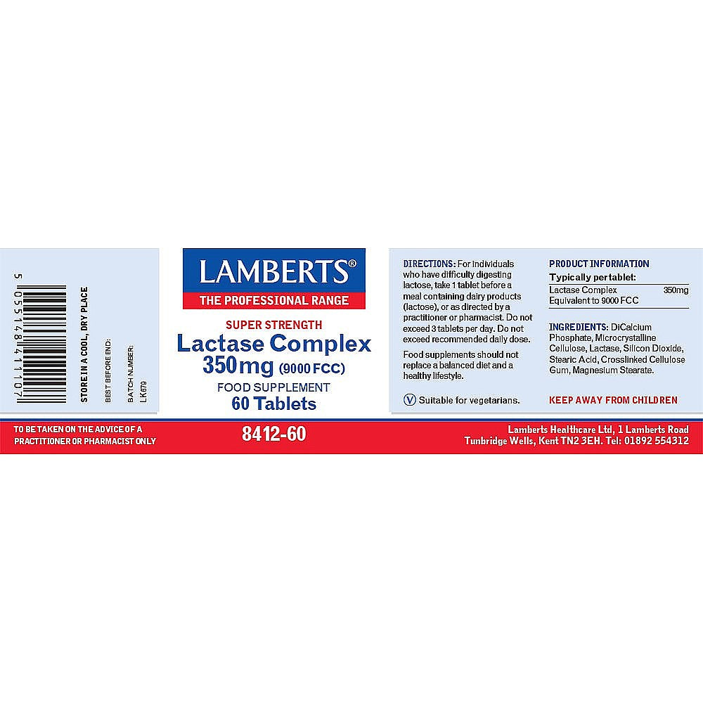 Lamberts  Lactase Complex 350mg 60's