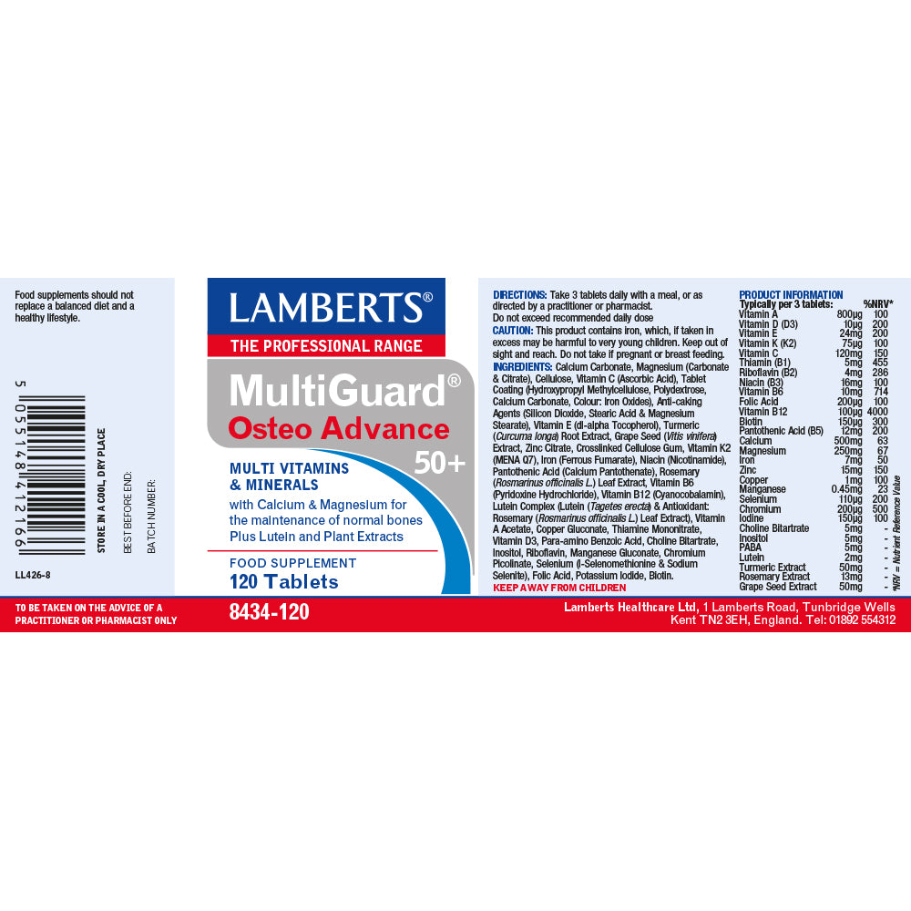 Lamberts  MultiGuard OsteoAdvance 50+ 120's