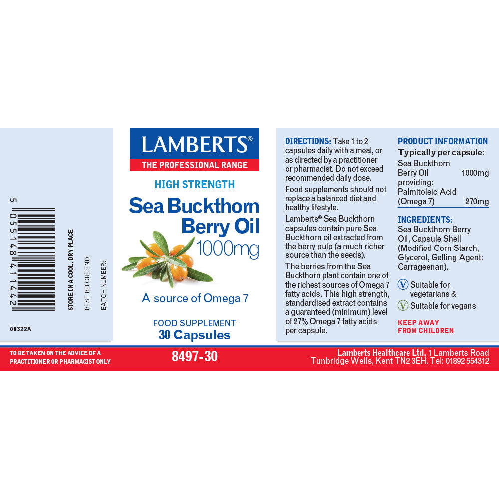 Lamberts  Sea Buckthorn Berry Oil 1000mg 30's