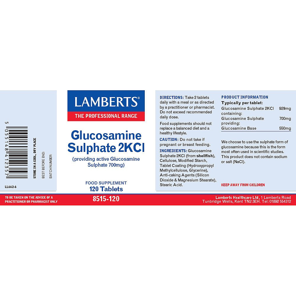 Lamberts  Glucosamine Sulphate 2KCL 120's