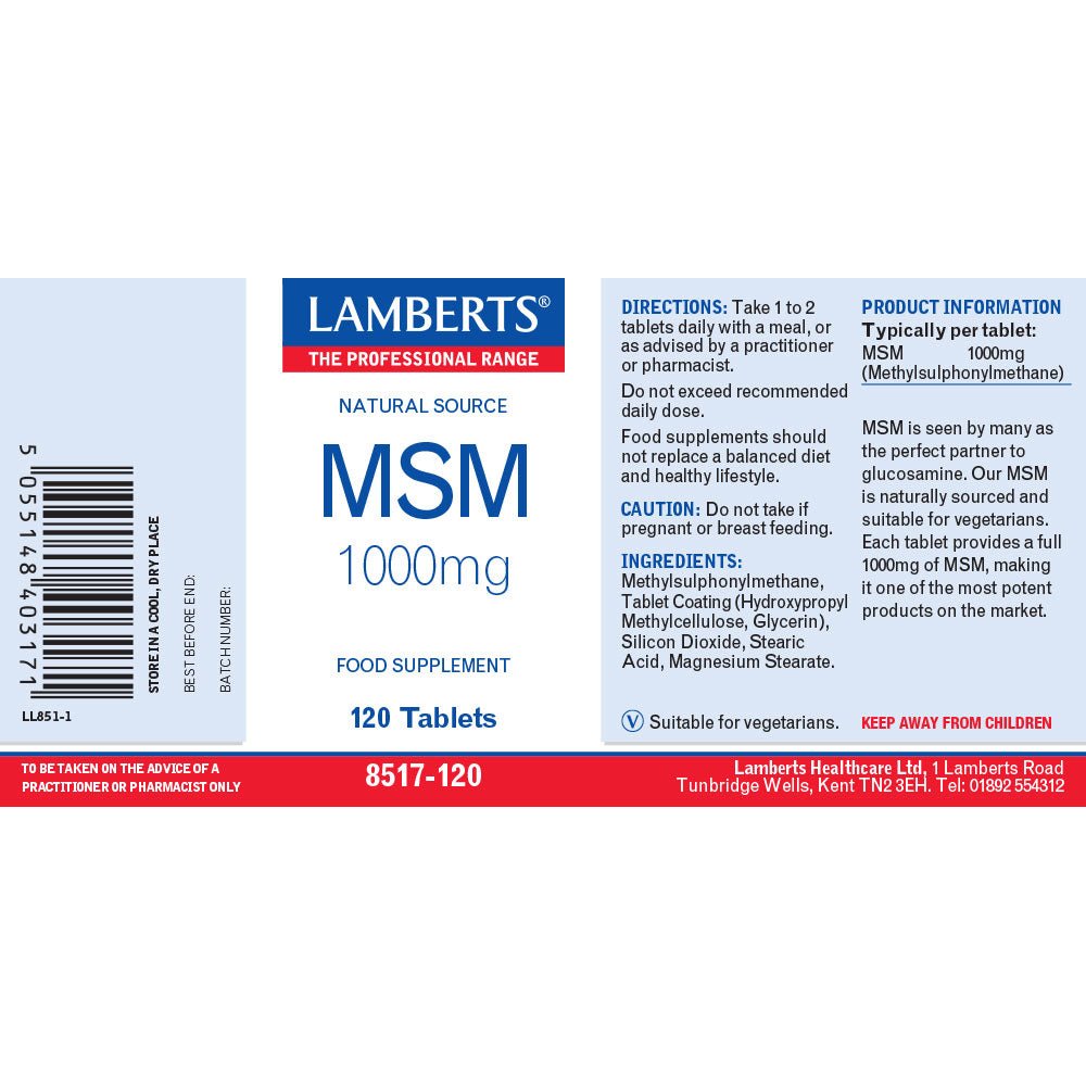 Lamberts MSM 1000mg 120's by Lamberts