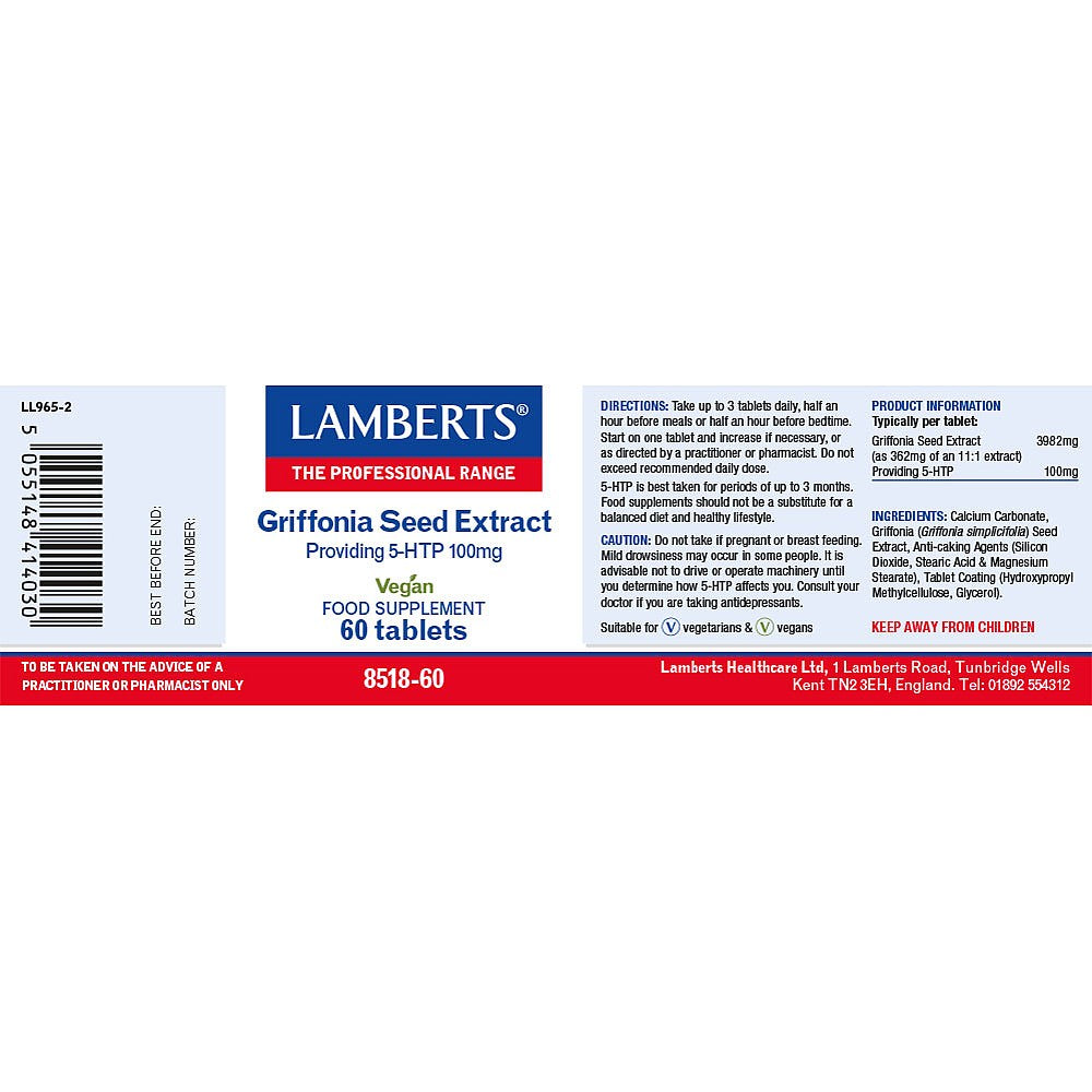 Lamberts  Griffonia Seed Extract (formerly 5-HTP 100mg) 60's