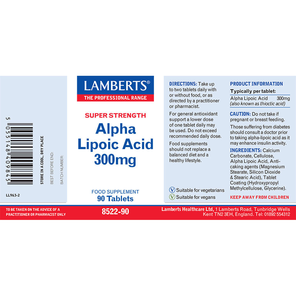 Lamberts  Alpha Lipoic Acid 300mg 90's