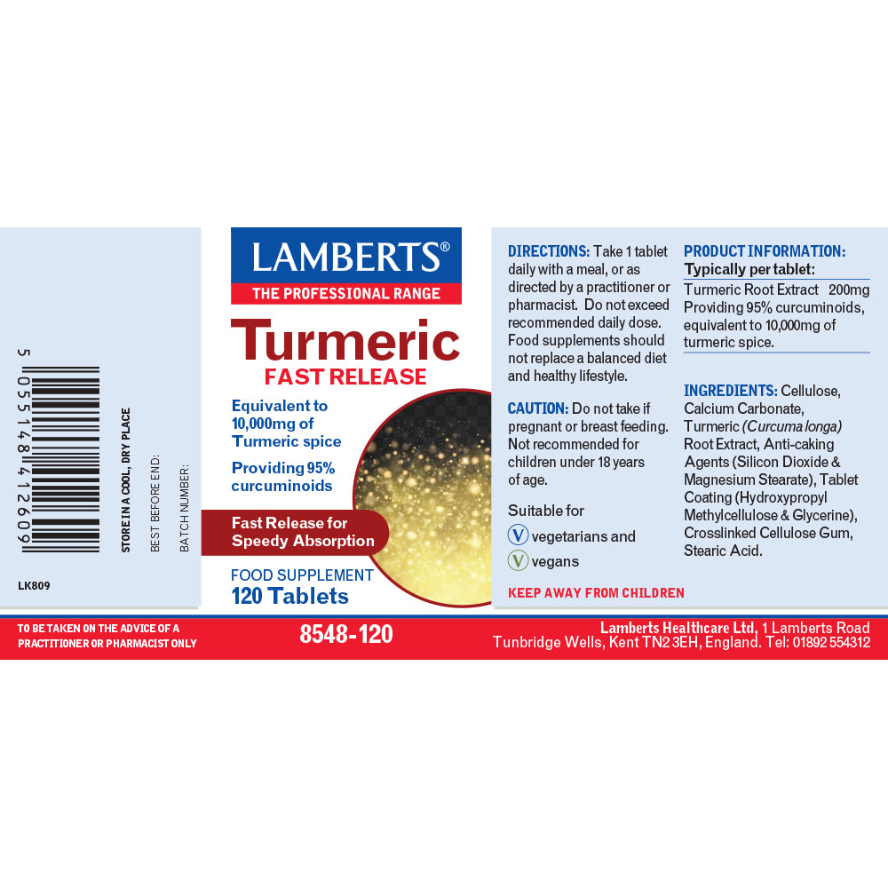 Lamberts  Turmeric Fast Release 120's