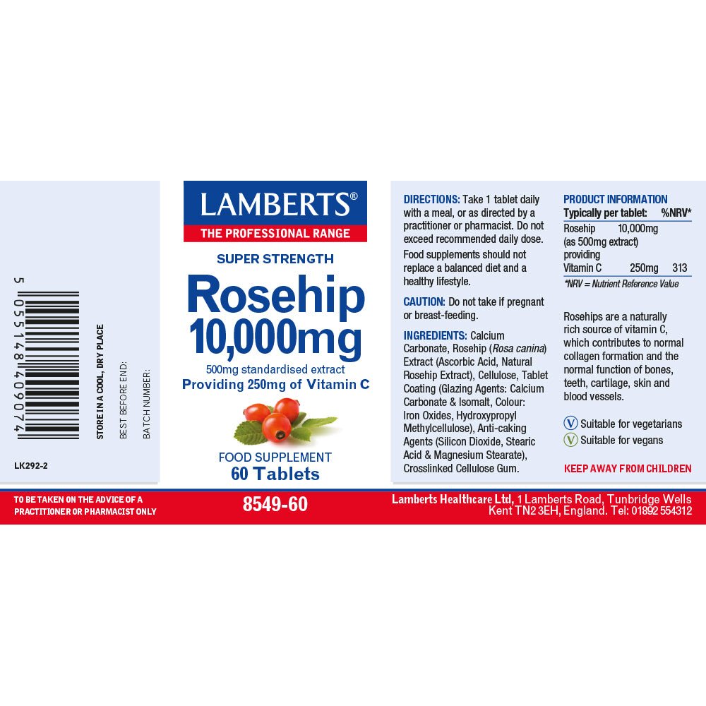 Lamberts Rosehip 10,000mg 60's by Lamberts