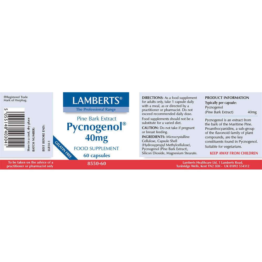 Lamberts  Pycnogenol 40mg 60's