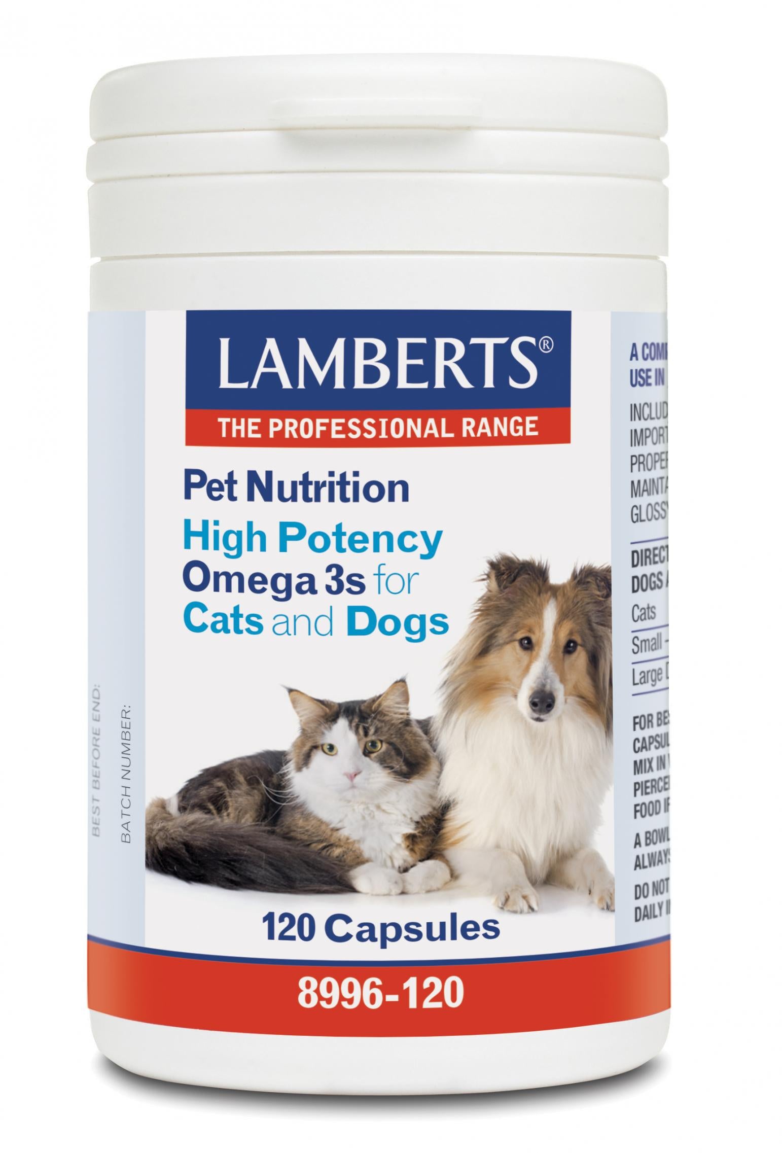 Lamberts Pet Nutrition High Potency Omega 3s for Dogs and Cats 120's by Lamberts