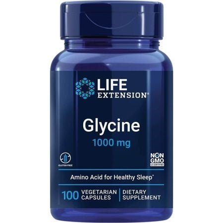 Glycine, 1000 mg, 100 Veggie Caps - Life Extension by Life Extension