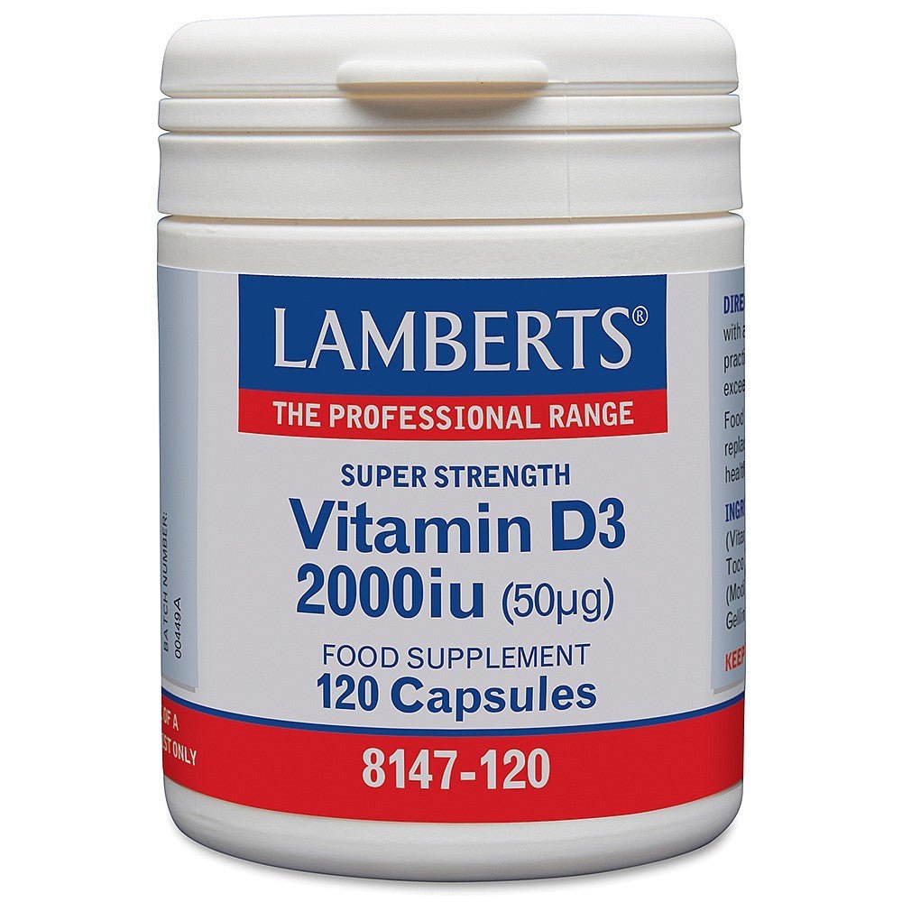 Vitamin D3 2000 IU, 120 Capsules - Lamberts by Lamberts