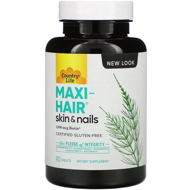 Maxi - Hair, Skin & Nails (2,000 mcg Biotin) 90 Tablets - Country Life by Country Life