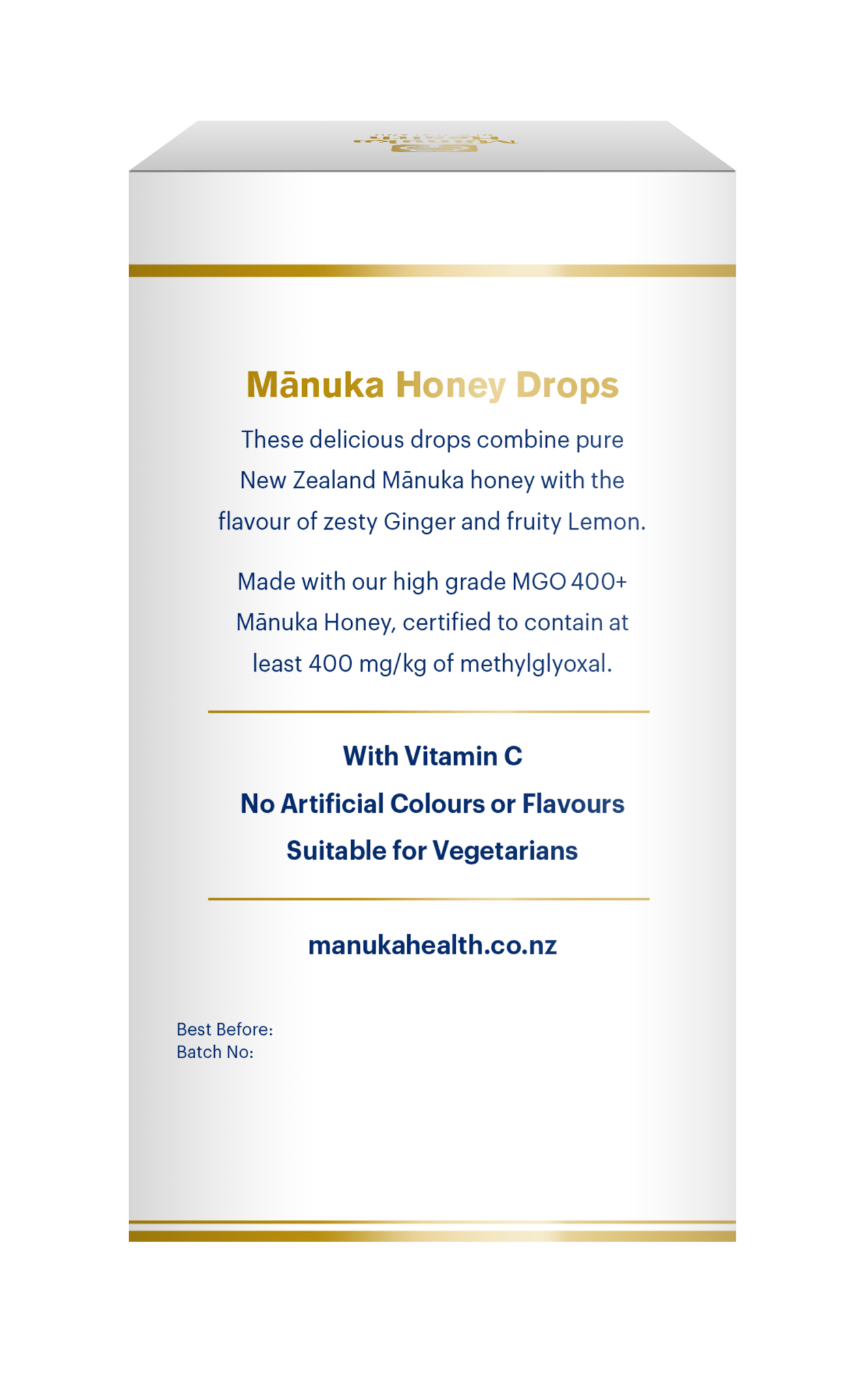 Manuka Health Products Manuka Honey Drops Ginger & Lemon MGO 400+ 65g 15's by Manuka Health Products